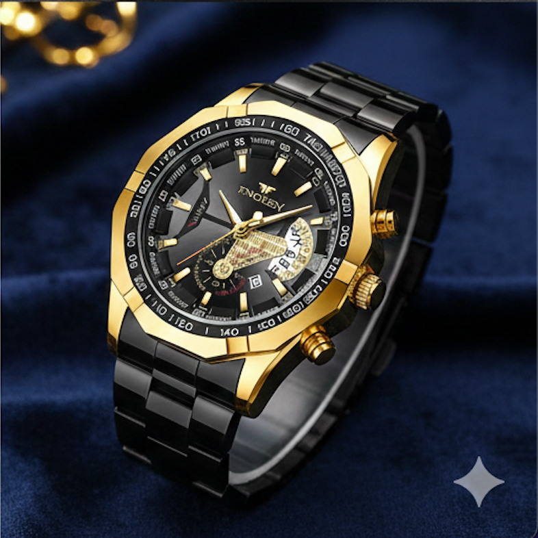 ElegantMen 4-Set Stainless Steel Analog Watches