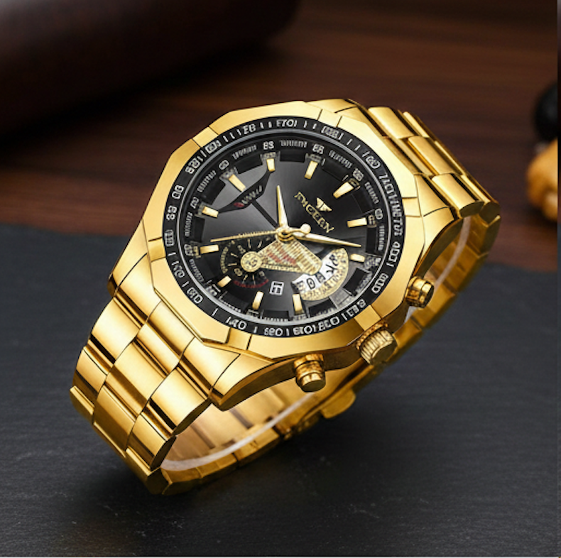 ElegantMen 4-Set Stainless Steel Analog Watches